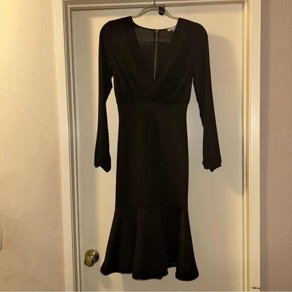 Charlotte Russe Elegant Black Dress Size Small Evening Gown Prom Maxi Ruched - Picture 13 of 13